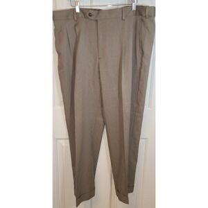 NWT Savane Mens Pants‎ 40x29 Desert Sand Travel Intelligence Pleats Flex Waist